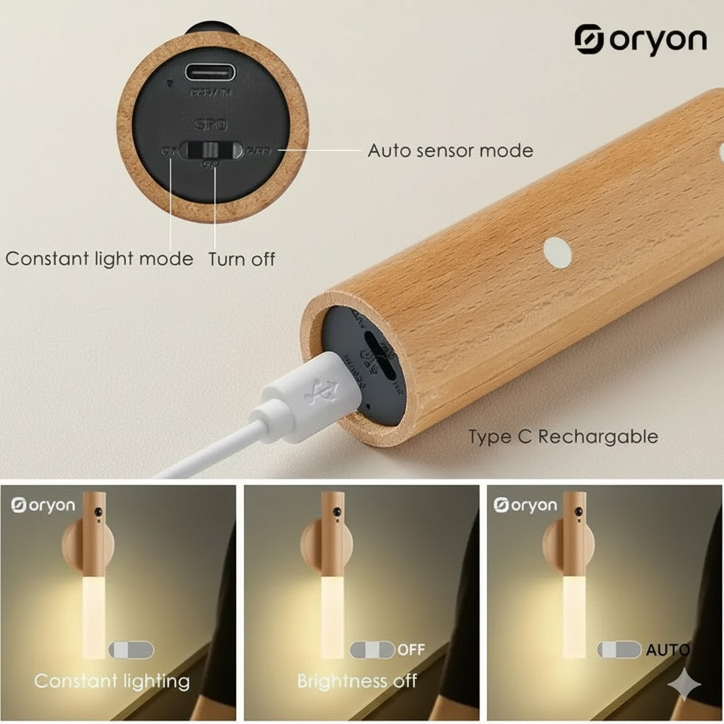 Smart Motion Sensor Night Light LED Illuminate Your Space with ORYON Wall Lights