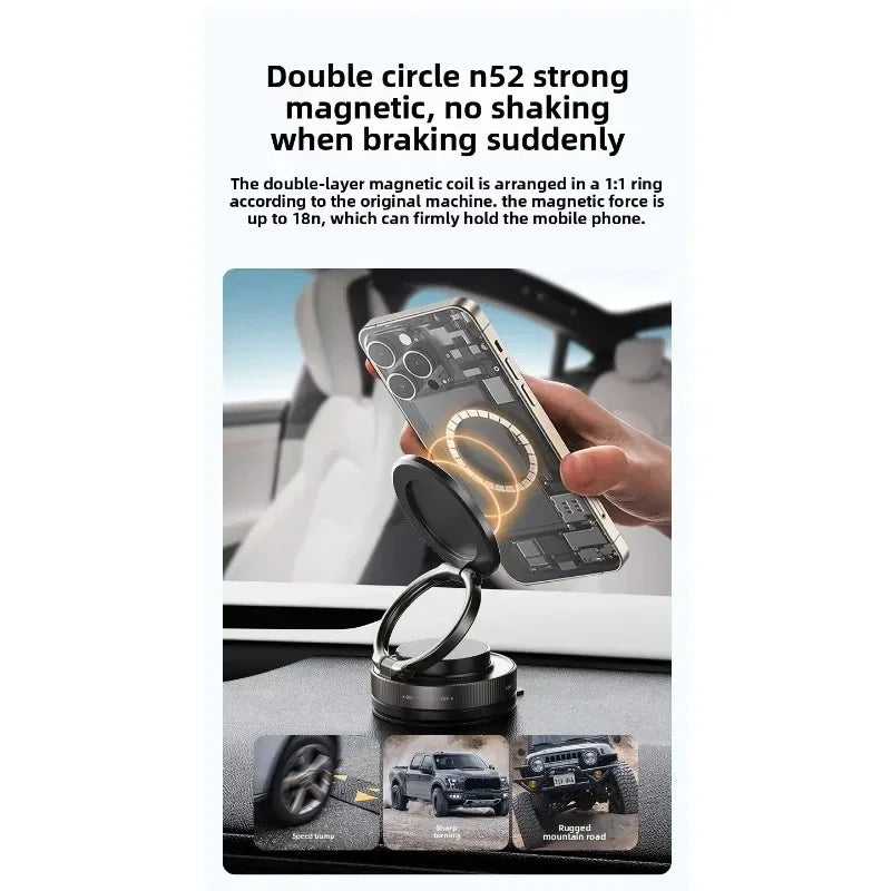 T30 Vacuum Magnetic Phone Holder Stand, for Magsafe Suction Cup Phone MountAdjustable Swivel Lock, for Your Car/Gym/Mirror