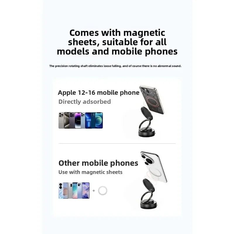 T30 Vacuum Magnetic Phone Holder Stand, for Magsafe Suction Cup Phone MountAdjustable Swivel Lock, for Your Car/Gym/Mirror